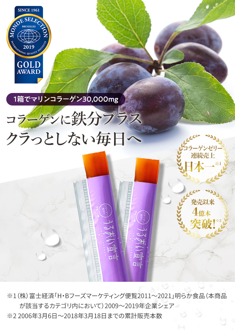 1箱でマリンコラーゲン30,000mg うるおい宣言プルーン味